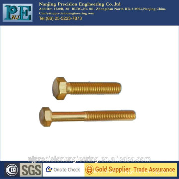 High strength CNC machining brass hex bolt